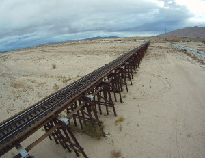 Well-photographed subjects, like this train trestle, takes on a whole different look from a bird’s-eye perspective.