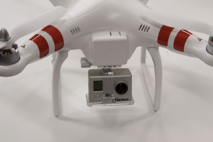 Some quadcopters come with pre-installed camera mounts such as this DJI Phantom.